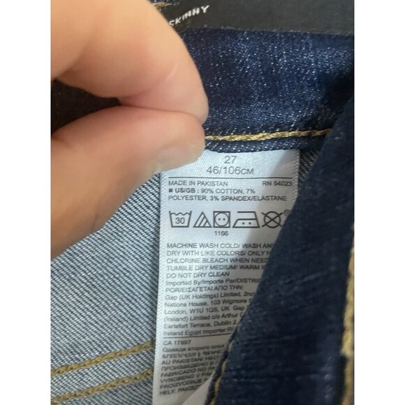 Banana Republic Skinny Jeans Sz 27 Womens Mid Rise Dark Wash Blue Denim Casual - Picture 3 of 4
